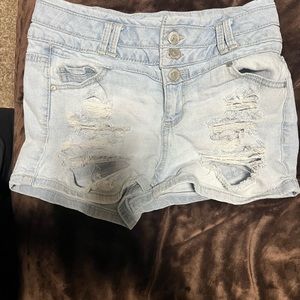 BlueSpice shorts size 3/4. Light wash distressed.